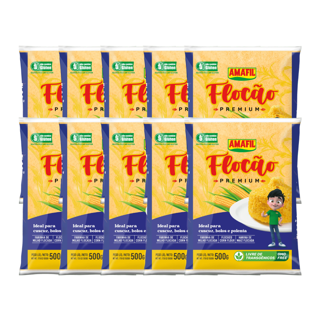 Combo 10 unidades de Flocão Premium Amafil 500g