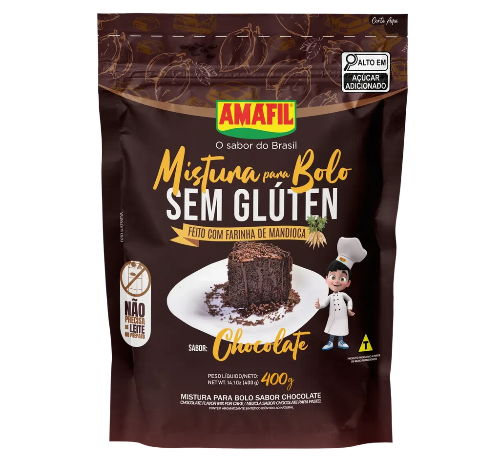 Combo com 3 unidades de Mistura para bolo sem glúten - Sabor chocolate