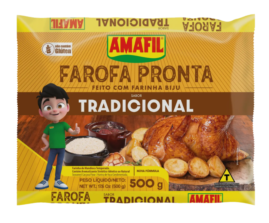Combo 10 unidades de Farofa pronta tradicional Amafil 500g