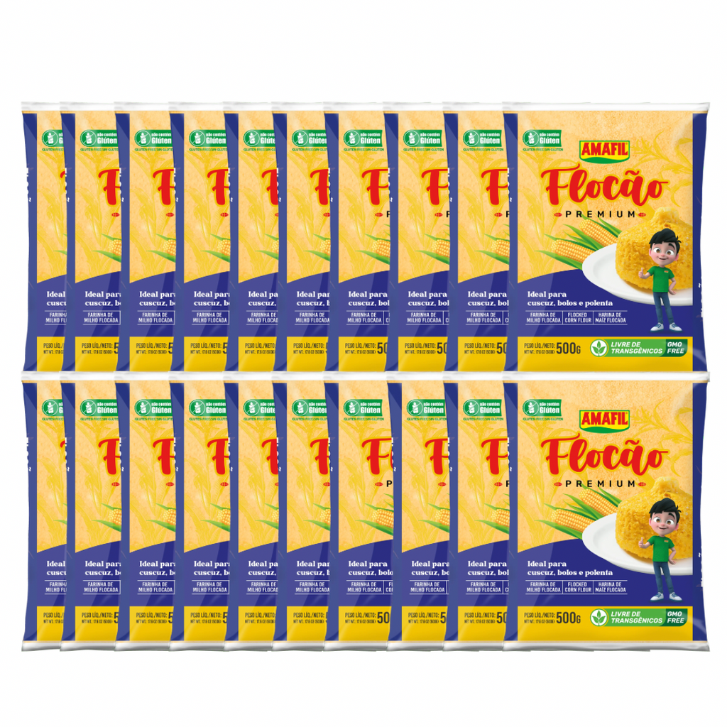 Combo 20 unidades Flocão de Milho Amafil 500g