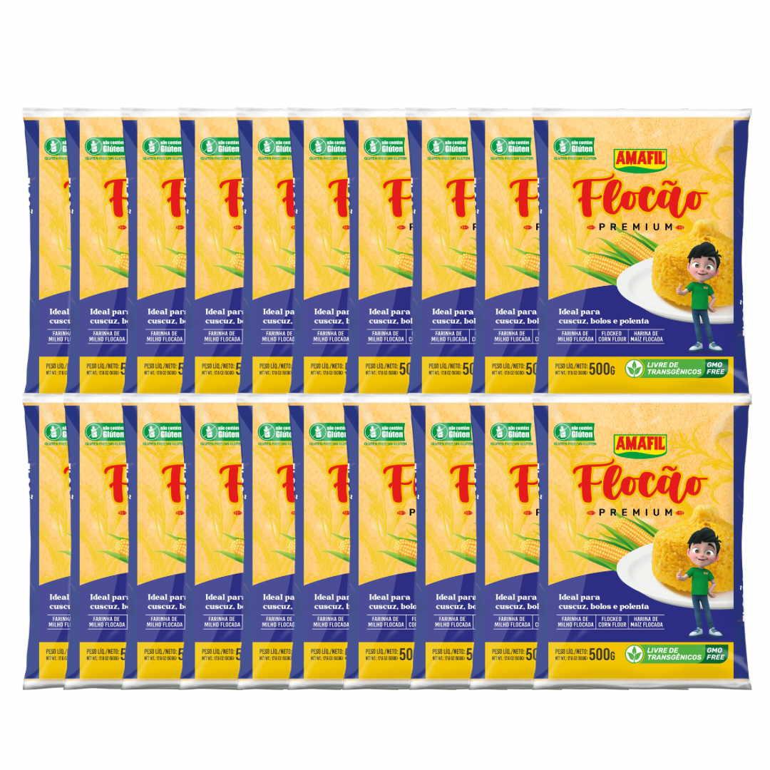Combo 20 unidades Flocão de Milho Amafil 500g