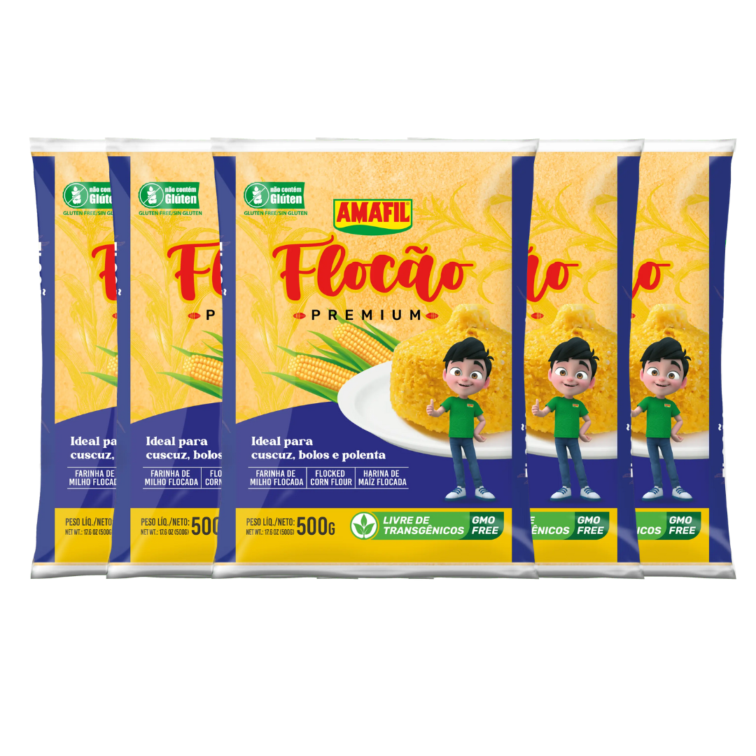Combo 5 unidades de Flocão de Milho Amafil 500g