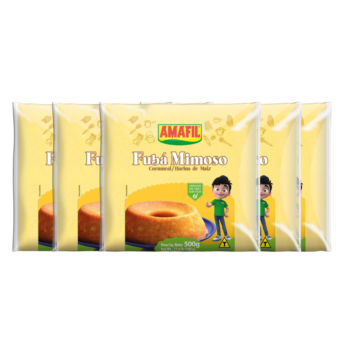 Combo 5 unidades Fubá Mimoso Amafil 500g