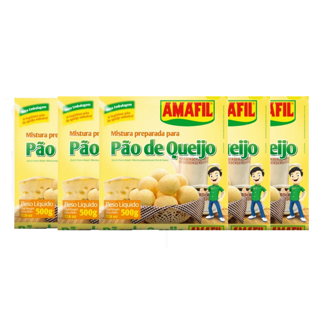 Combo com 5 unidades- Mistura de pão de queijo Amafil 500g