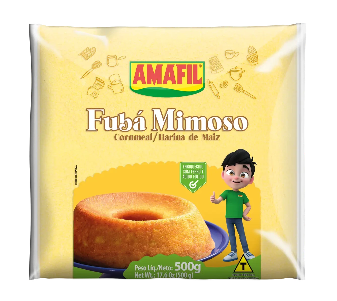 Combo 5 unidades Fubá Mimoso Amafil 500g