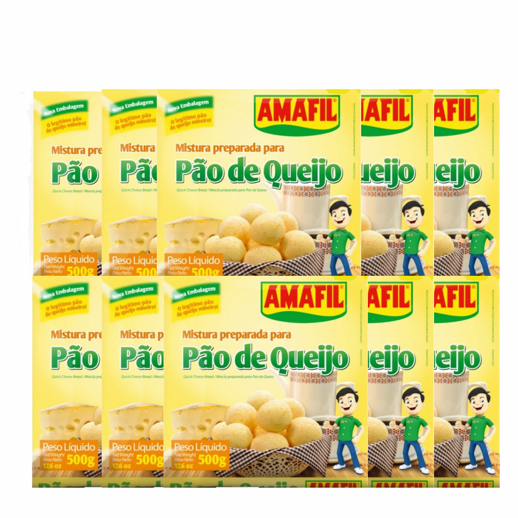 Combo com 10 unidades Mistura de pão de queijo Amafil 500g